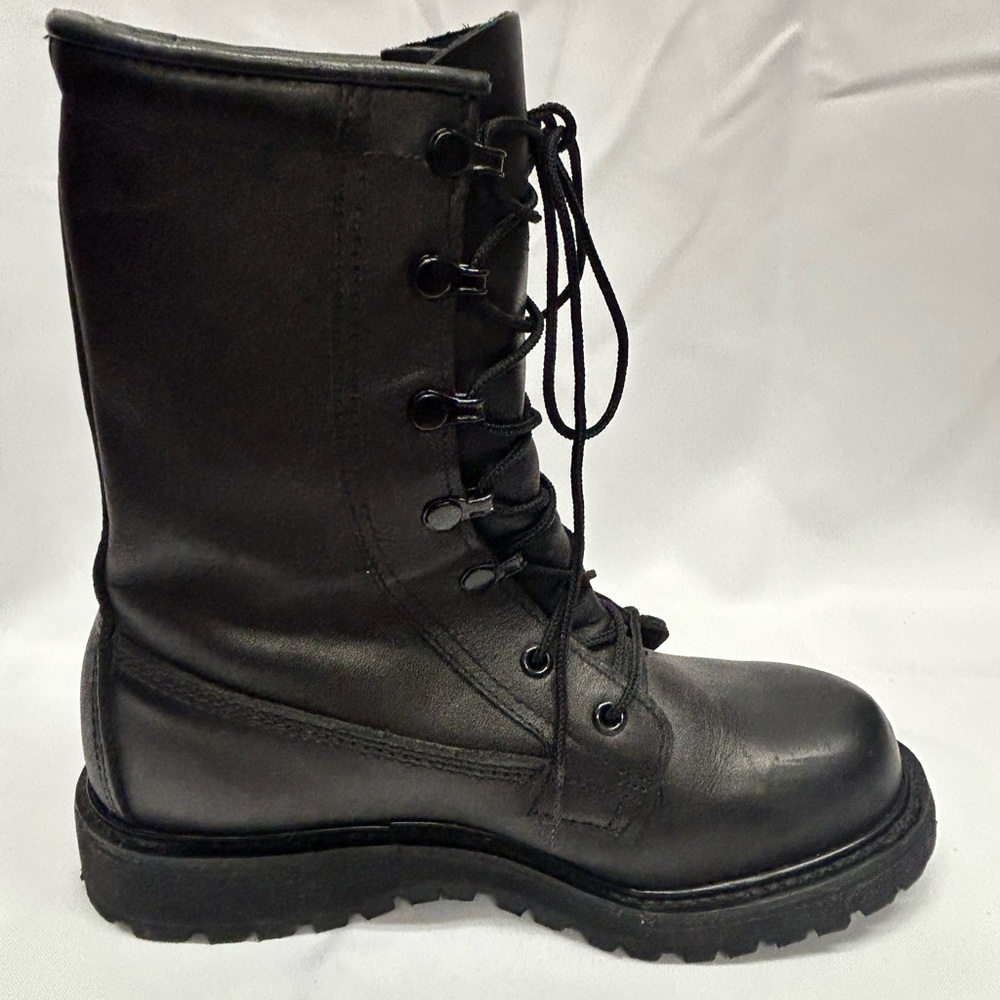 VIBRAM GORE-TEX Bates Black Leather Combat Chunky Boots Size 4W